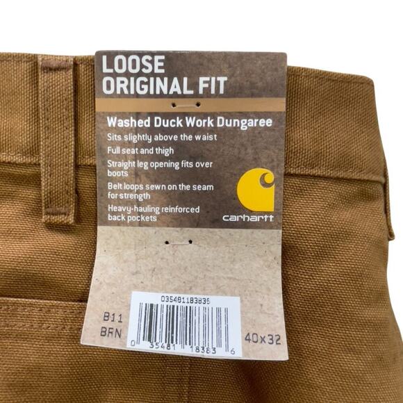 Carhartt B11 Washed Duck Work Loose Fit Pant Brown 40 x 32 NWT - Picture 8 of 12
